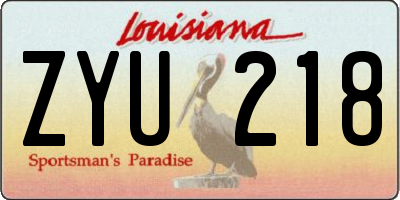 LA license plate ZYU218