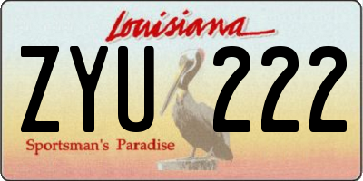 LA license plate ZYU222