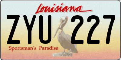 LA license plate ZYU227
