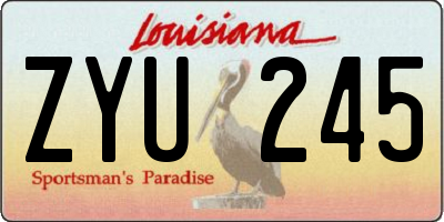 LA license plate ZYU245