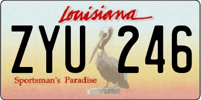 LA license plate ZYU246