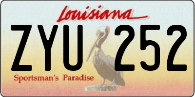 LA license plate ZYU252