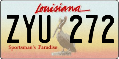 LA license plate ZYU272