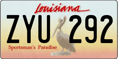 LA license plate ZYU292