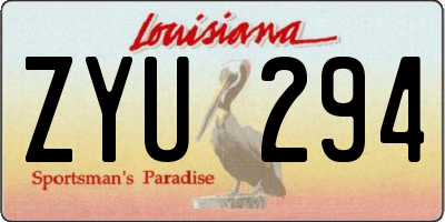 LA license plate ZYU294