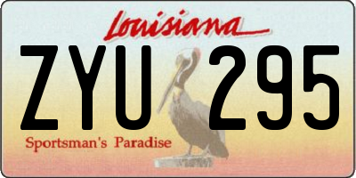 LA license plate ZYU295