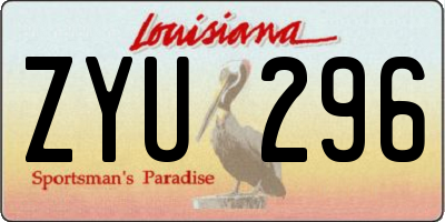 LA license plate ZYU296