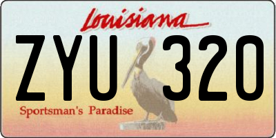 LA license plate ZYU320
