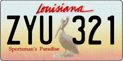 LA license plate ZYU321