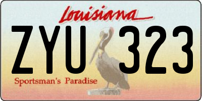 LA license plate ZYU323