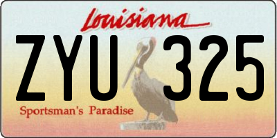 LA license plate ZYU325