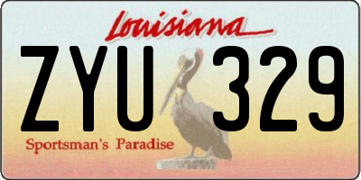 LA license plate ZYU329