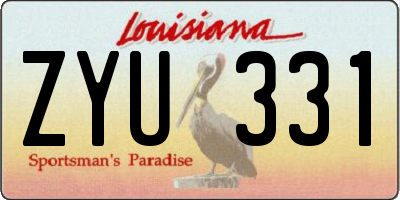 LA license plate ZYU331