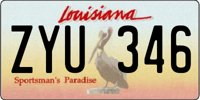 LA license plate ZYU346
