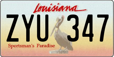 LA license plate ZYU347