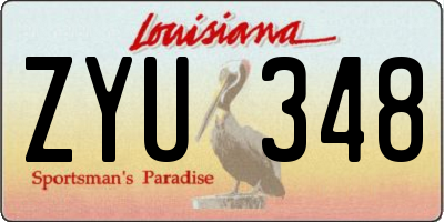 LA license plate ZYU348