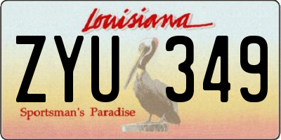 LA license plate ZYU349