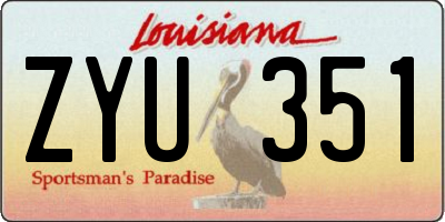 LA license plate ZYU351