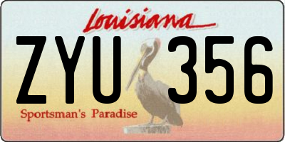 LA license plate ZYU356