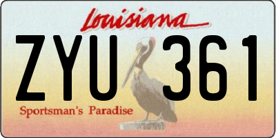 LA license plate ZYU361