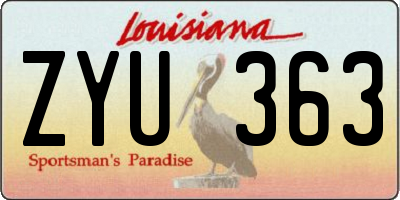 LA license plate ZYU363