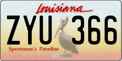 LA license plate ZYU366