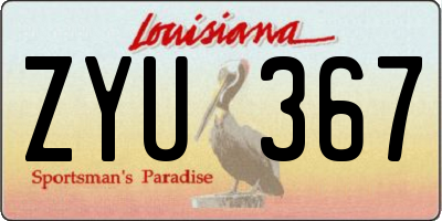 LA license plate ZYU367