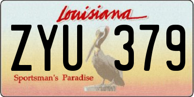 LA license plate ZYU379