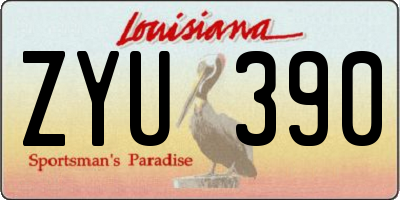 LA license plate ZYU390