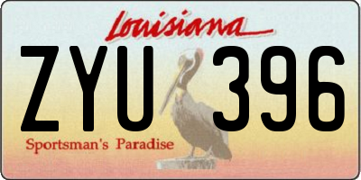 LA license plate ZYU396