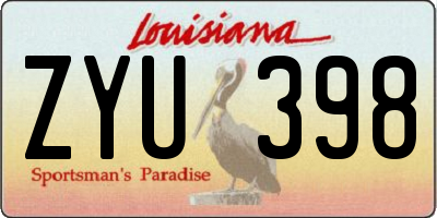 LA license plate ZYU398