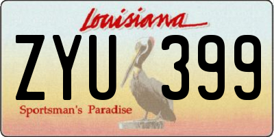 LA license plate ZYU399