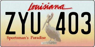 LA license plate ZYU403