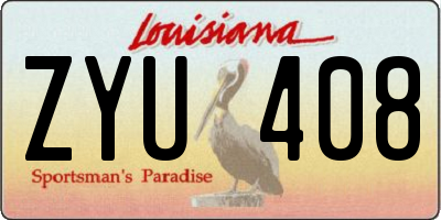 LA license plate ZYU408