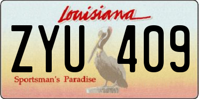 LA license plate ZYU409