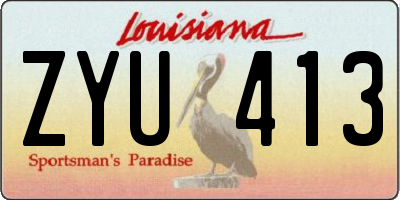 LA license plate ZYU413