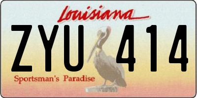 LA license plate ZYU414