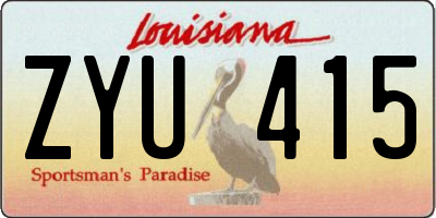 LA license plate ZYU415