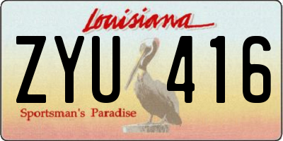 LA license plate ZYU416