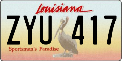 LA license plate ZYU417