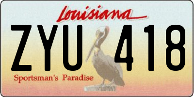 LA license plate ZYU418