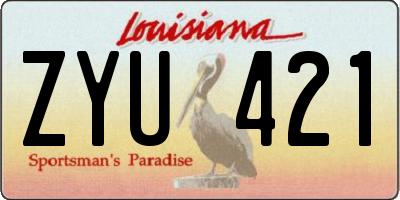 LA license plate ZYU421