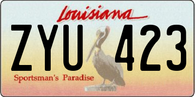 LA license plate ZYU423