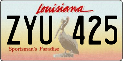 LA license plate ZYU425