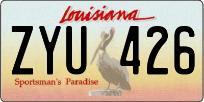 LA license plate ZYU426