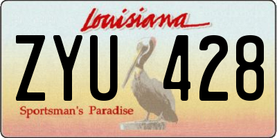 LA license plate ZYU428