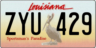 LA license plate ZYU429
