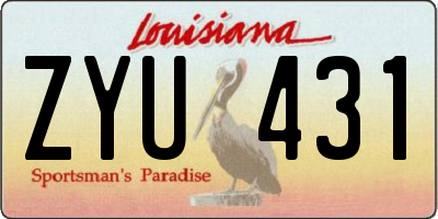 LA license plate ZYU431