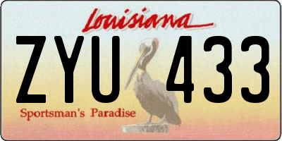 LA license plate ZYU433