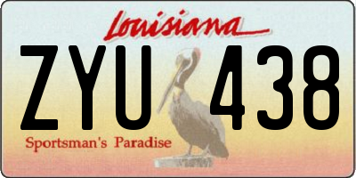 LA license plate ZYU438